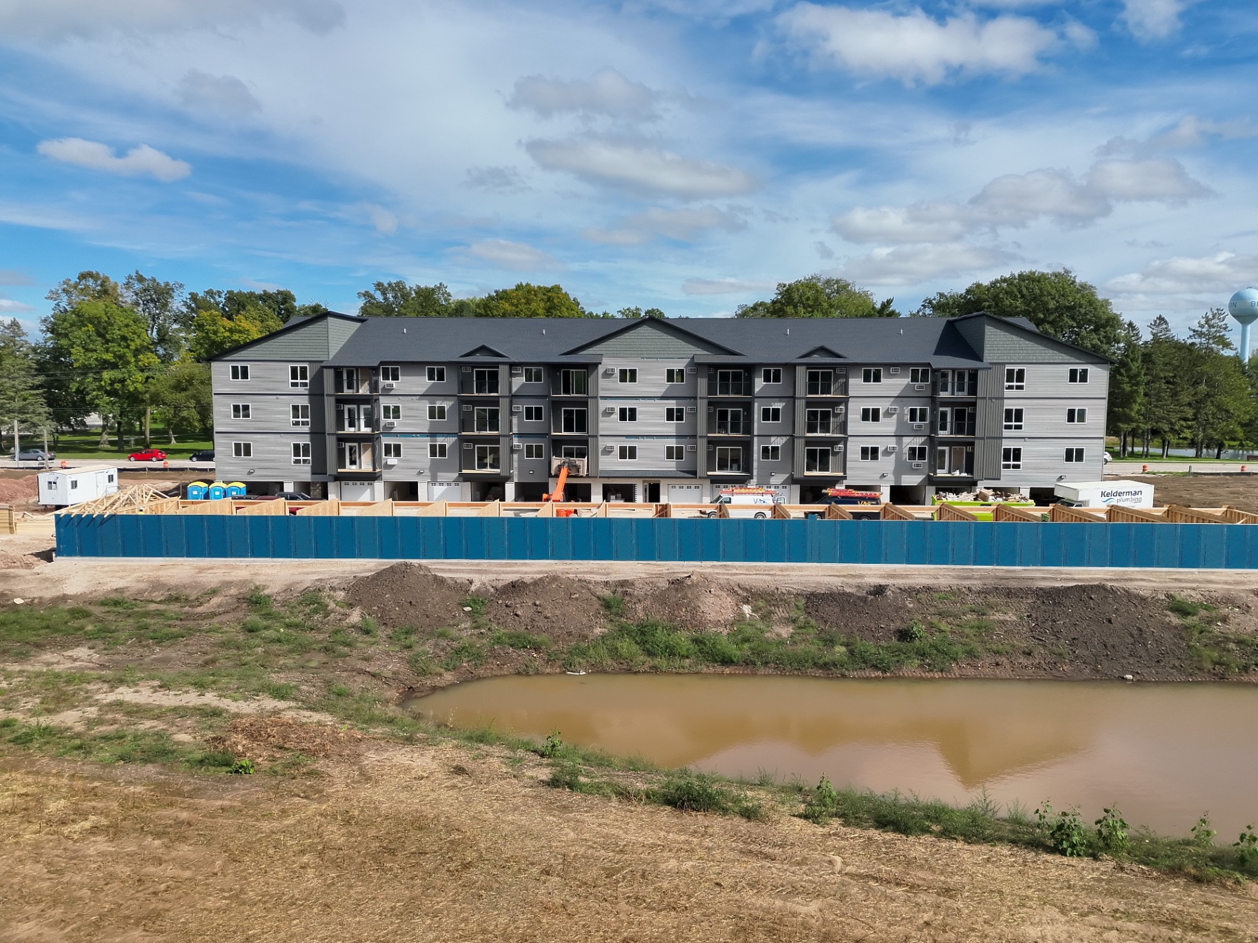 Winding Creek Brillion apartment building under construction, front view