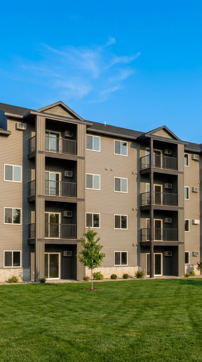 The Winding Creek Brillion apartment building on a sunny day